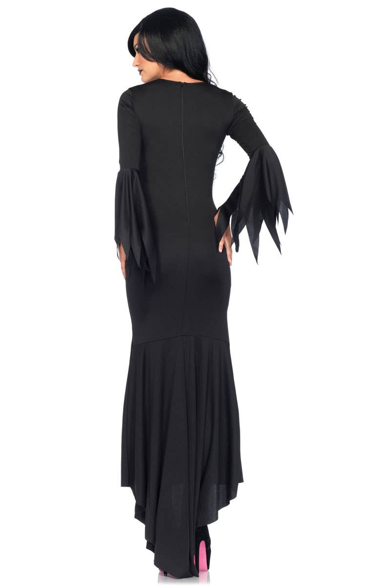 Morticia Addams Women's Gothic Halloween Costume Back Image