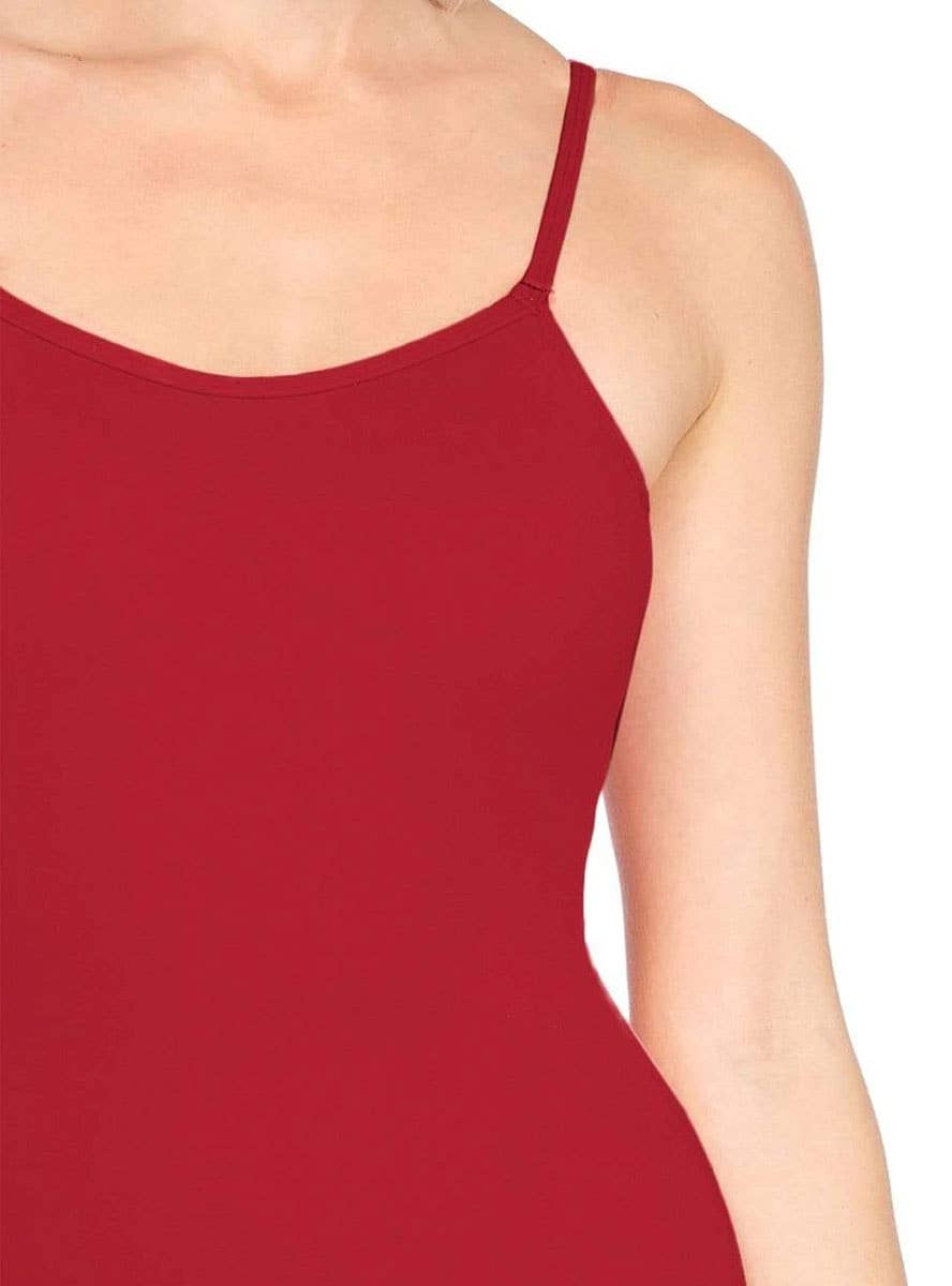 Womens Red Bodysuit Costume Basic - Close Image