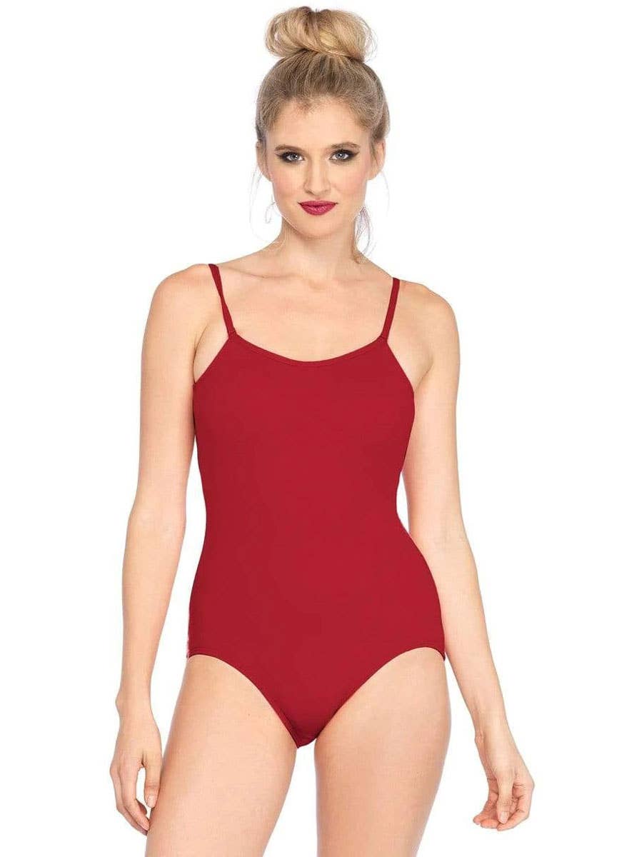 Womens Red Bodysuit Costume Basic - Main Image