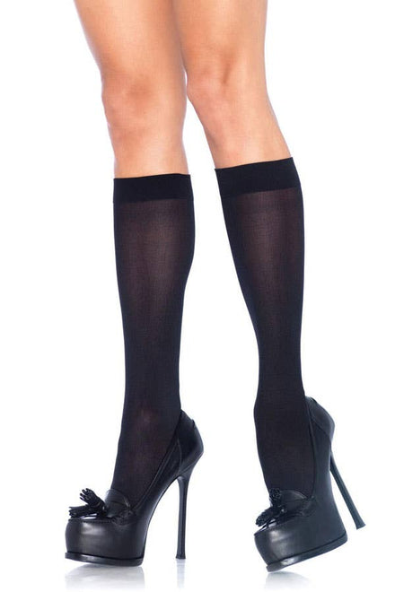 Black Opaque Knee High Costume Stockigns