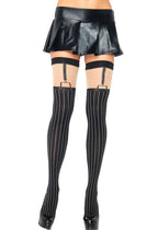 Suspender Look Black Thigh High Costume Stockings