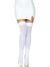 Sexy White Thigh High Opaque Costume Stockings Main Image