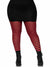 Women's Red and Black Striped Full Length Plus Size Halloween Pantyhose - Main Image