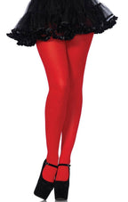 Leg Avenue Bright Red Opaque Women's Pantyhose Stockings