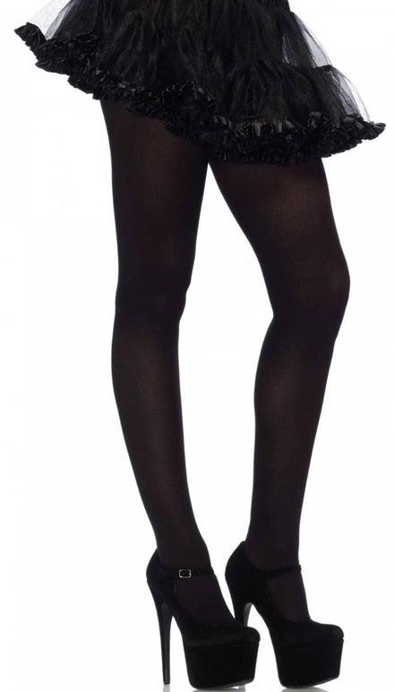 Women's Full Length Black Spandex Plus Size Tights Main Image