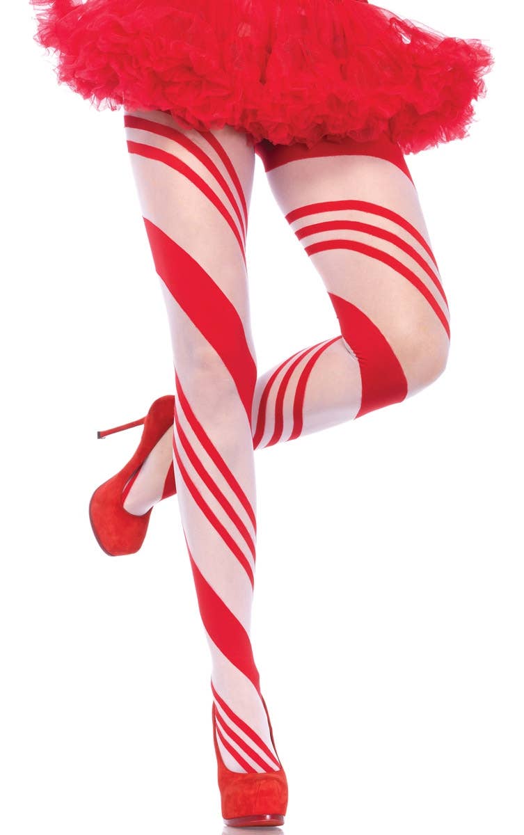 Red and White Candy Cane Women's Christmas Stockings