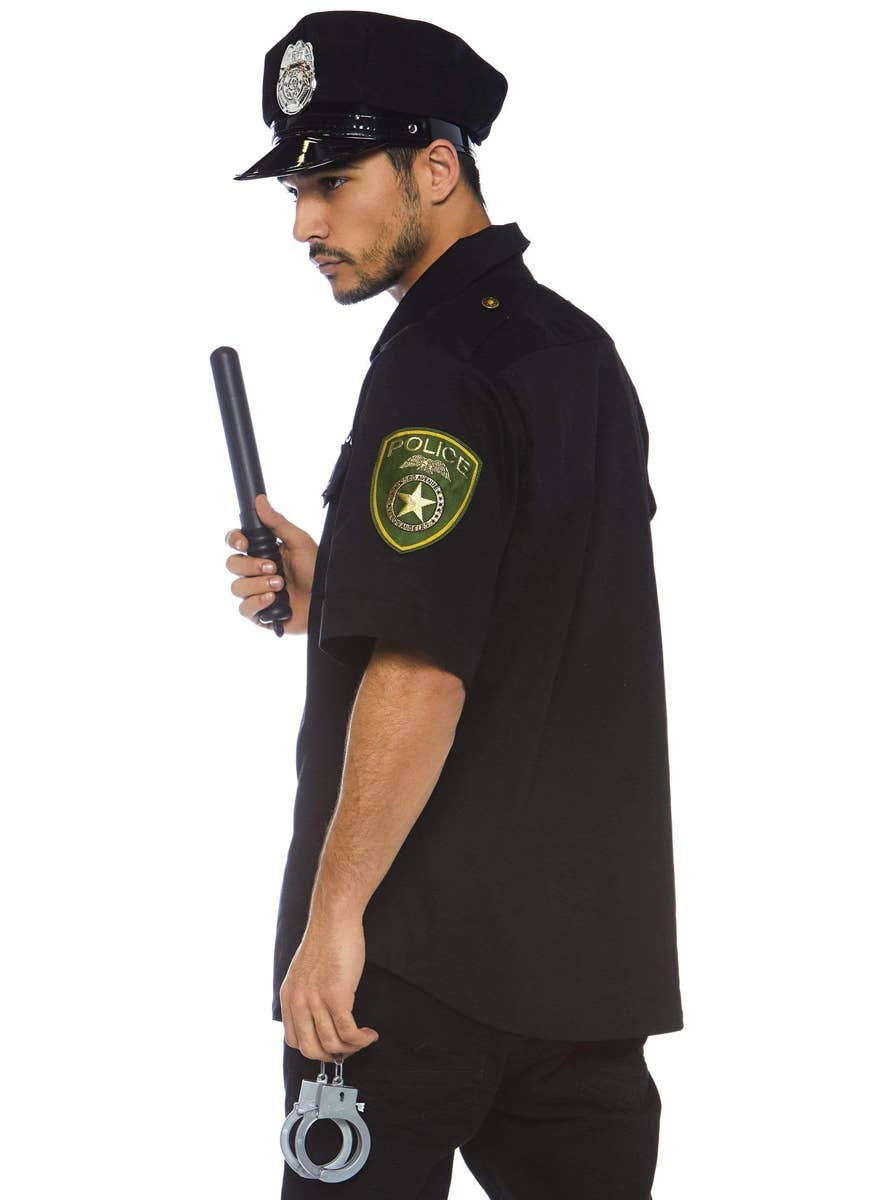 Deluxe Cop Men's Fancy Dress Costume Side