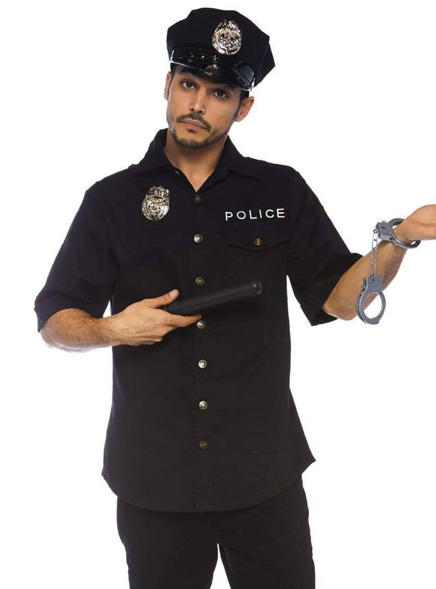 Deluxe Cop Men's Fancy Dress Costume Front Image