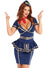 Retro Air Hostess Navy and Gold  Women's Sexy Costume Uniform Front View
