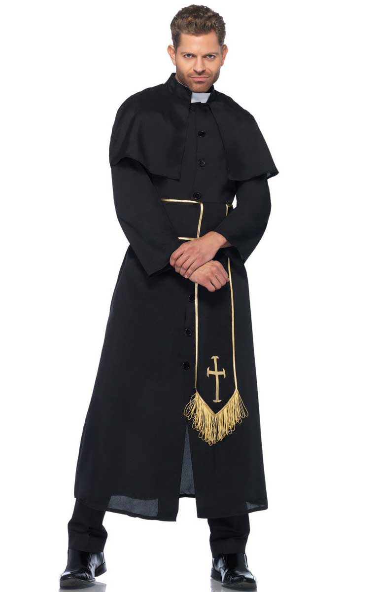 Men's Deluxe Priest Fancy Dress Costume