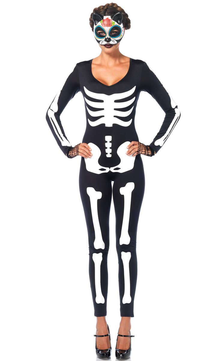 Day of the Dead Women's Skeleton Costume Alternate Image 1