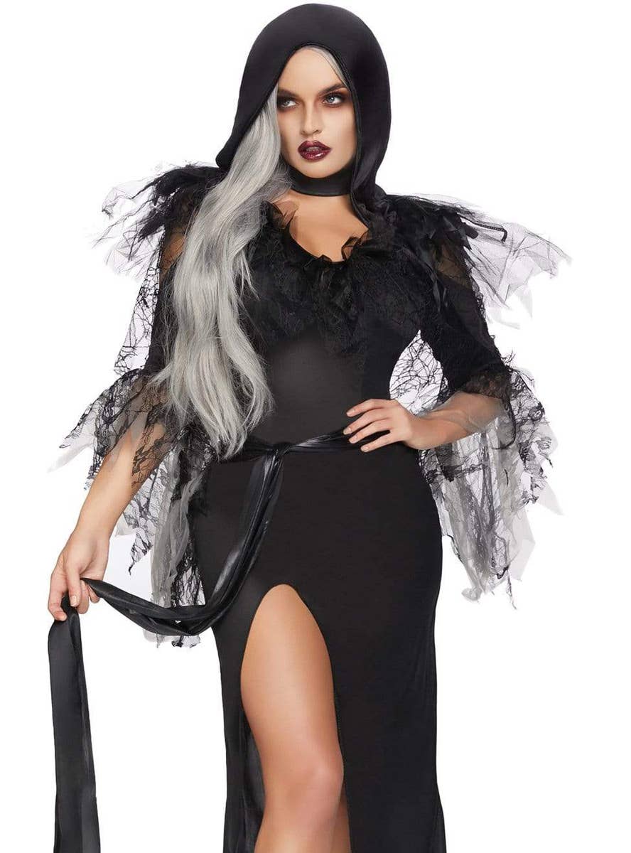 Deluxe Women's Sexy Soul Stealer Grim Reaper Halloween Costume View 3