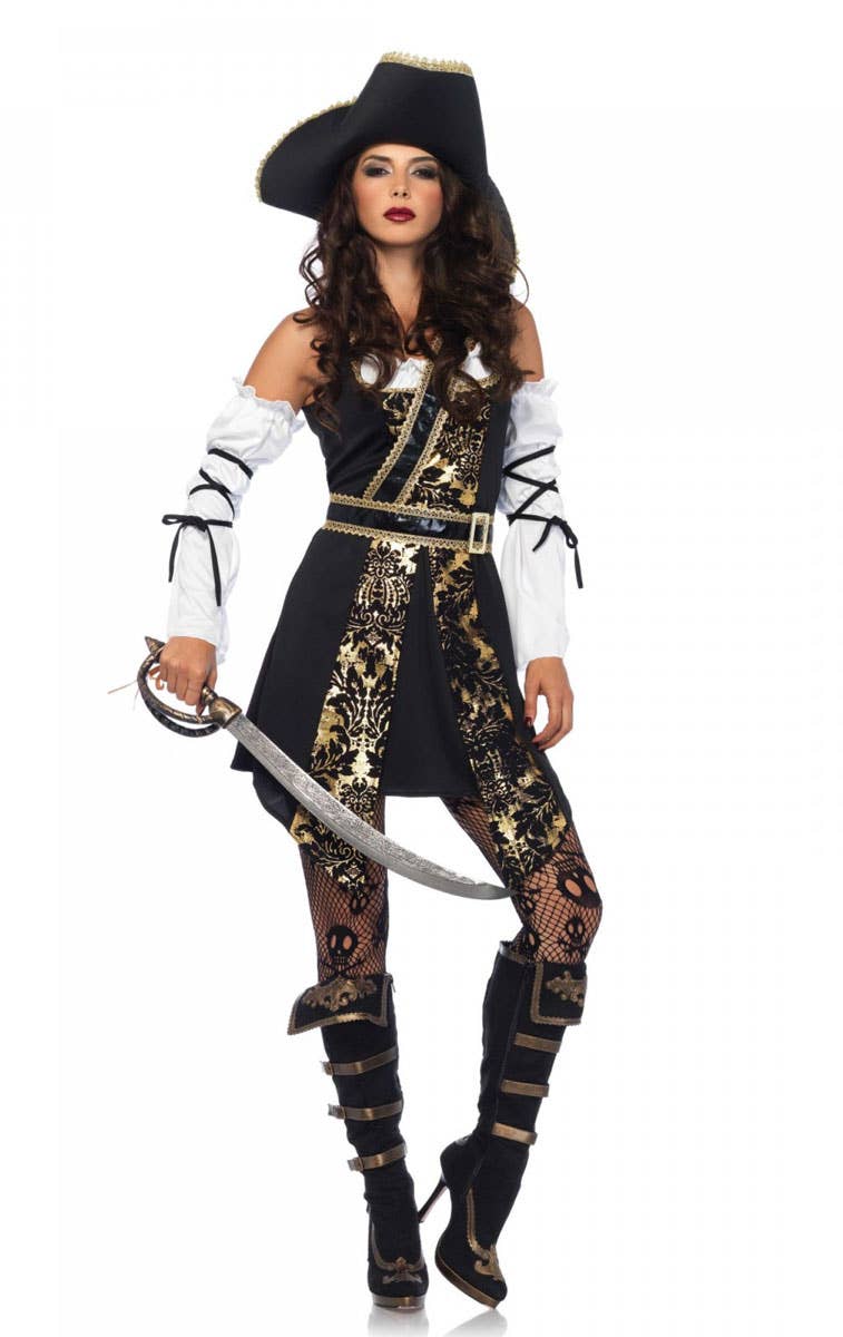 Sexy Black Sea Pirate Women's Costume Main Image