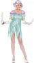 Women's Sequinned Aqua Flirty Flapper Costume Front View