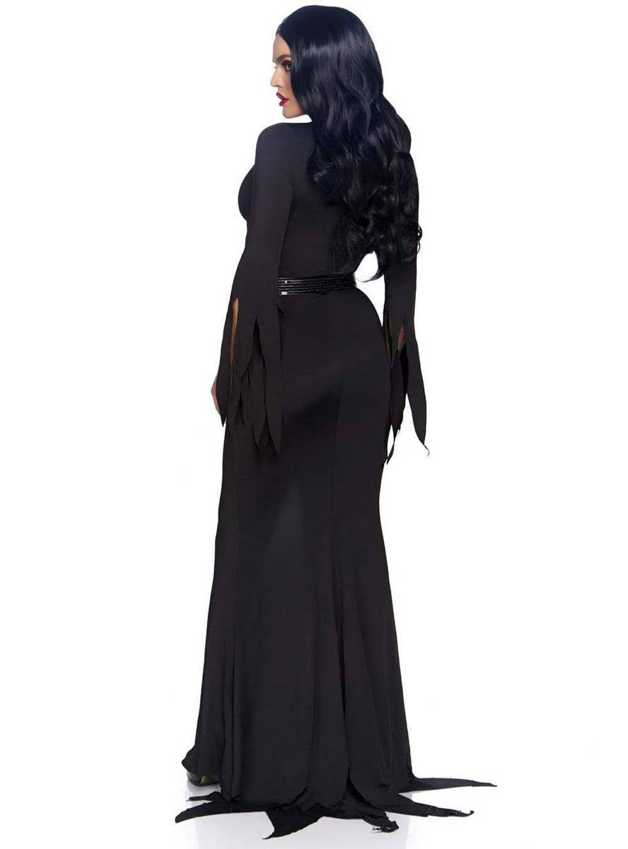Mistress Of Darkness Long Black Sexy Dress Women's Elvira Costume Back Image