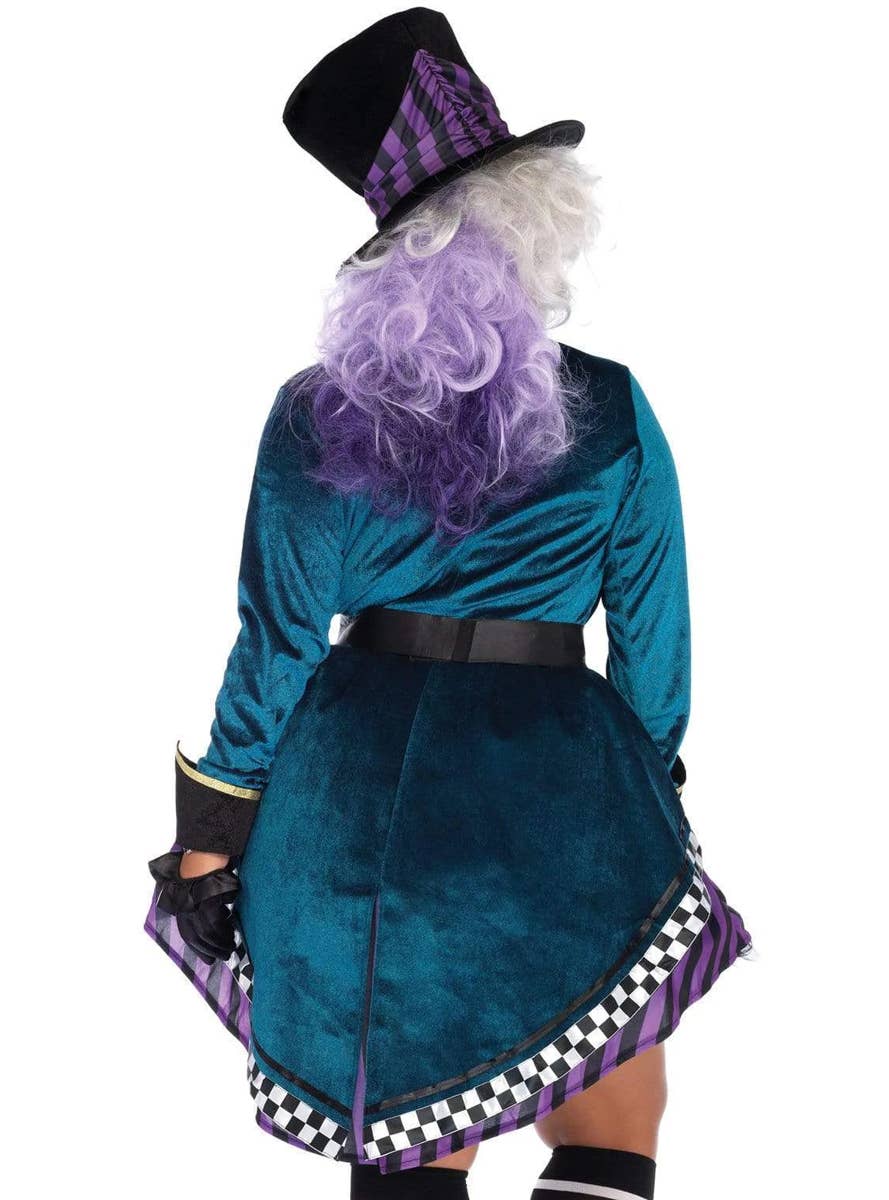 Plus Size Mad Hatter Alice in Wonderland Costume For Women Zoom Back Image