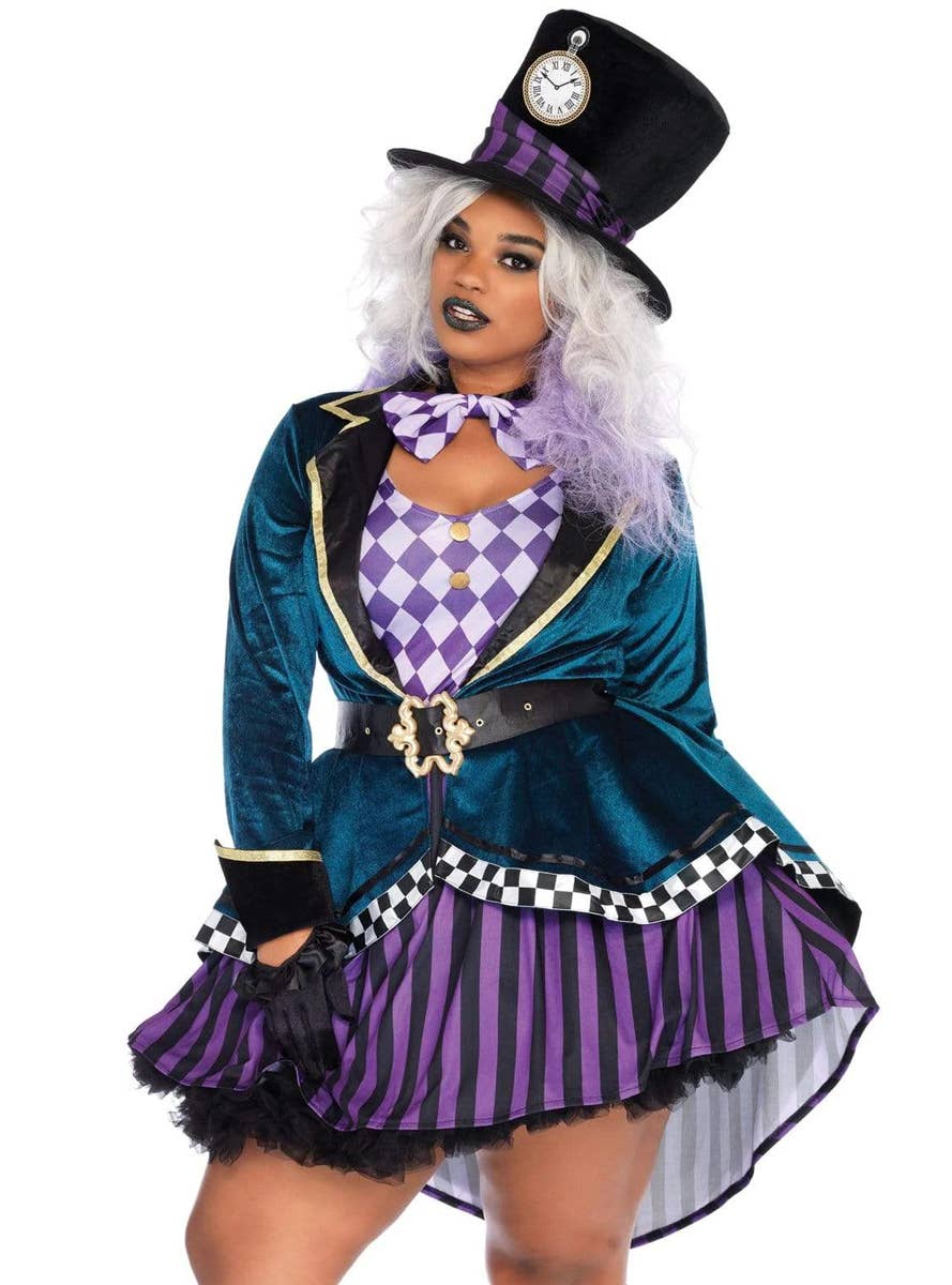 Plus Size Mad Hatter Alice in Wonderland Costume For Women Zoom Front Image