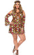 Women's Plus Size 1960's Bohemian Hippy Costume Front Image