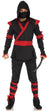 Men's Black And Red Japanese International Warrior Ninja Fancy Dress Costume Main Image