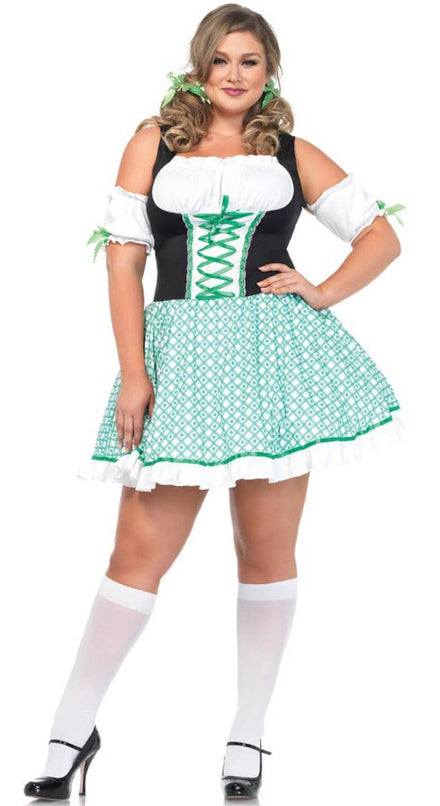 Sexy Women's Plus Size St Patricks Day Irish Costume Front View