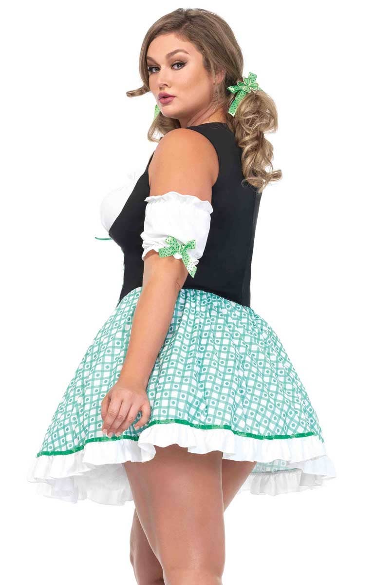 Sexy Women's Plus Size St Patricks Day Irish Costume Back View