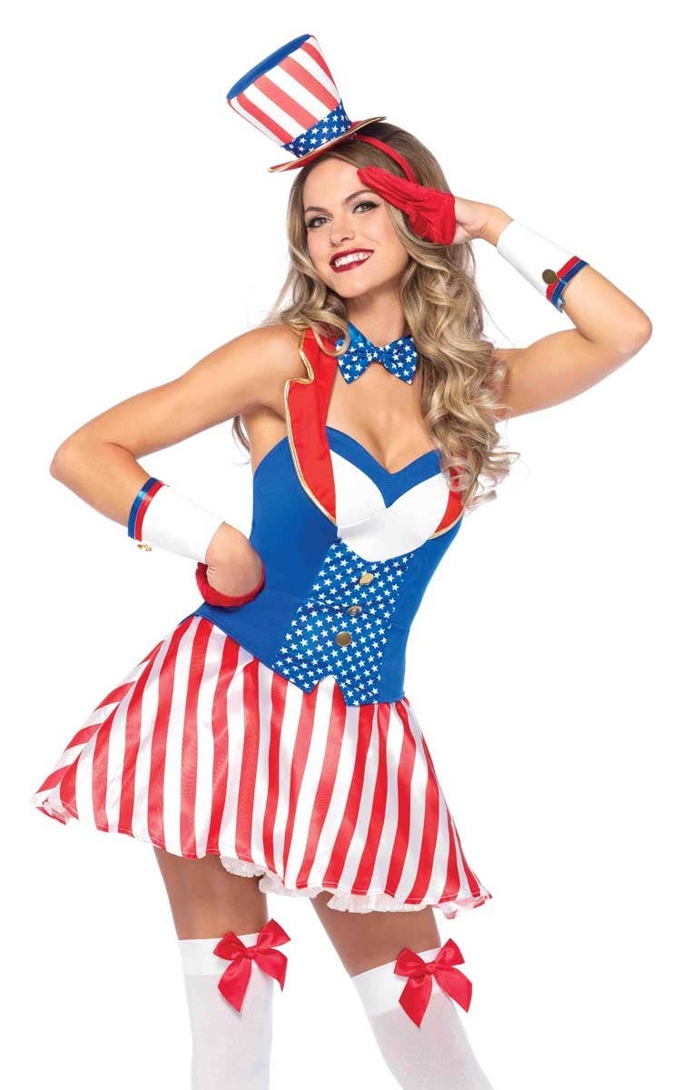 Women's July 4th Sexy Fancy Dress Costume Close Front Image