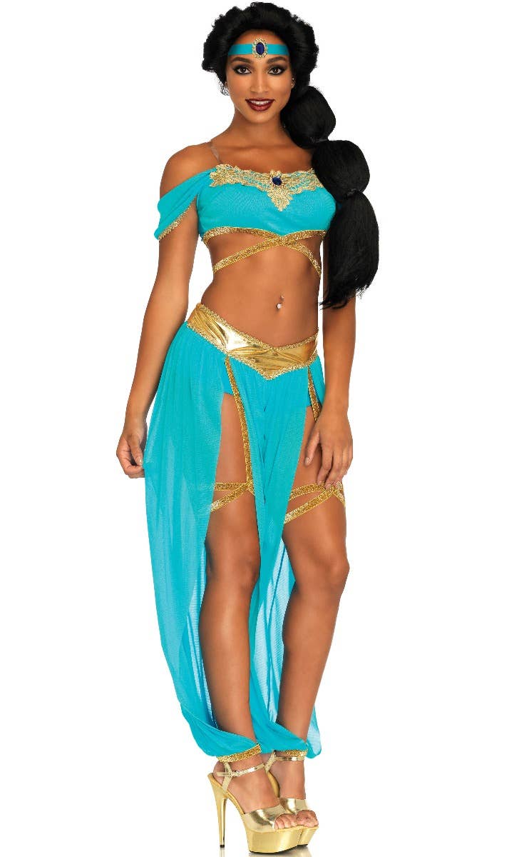 Oasis Princess Womens Sexy Jasmine Fancy Dress Costume - Main Image