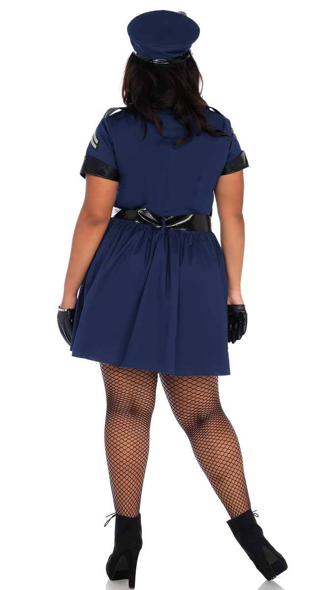Women's Sexy Plus Size Classic Cop Costume Back View