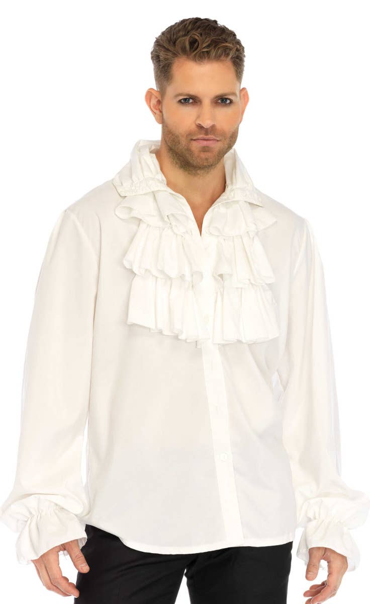 Ruffle Front Mens Victorian White Costume Shirt