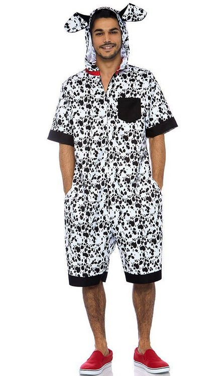 Men's Spotted Dog Animal Jumpsuit Costume Main Image