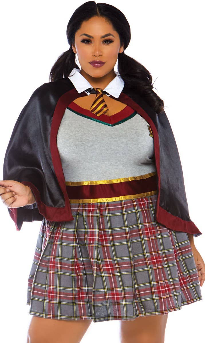 Sexy Women's Plus Size Hermione Granger Costume Close Front View