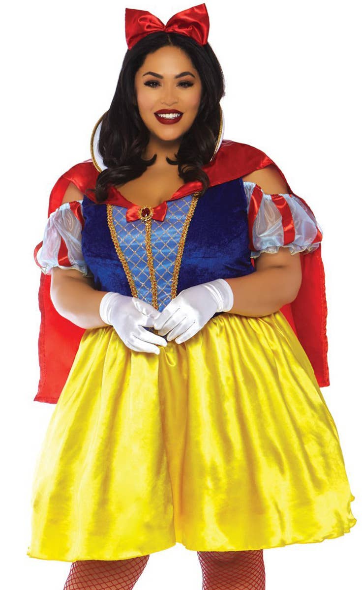 Women's Plus Size Classic Fairytale Snow White Costume Close Front Image