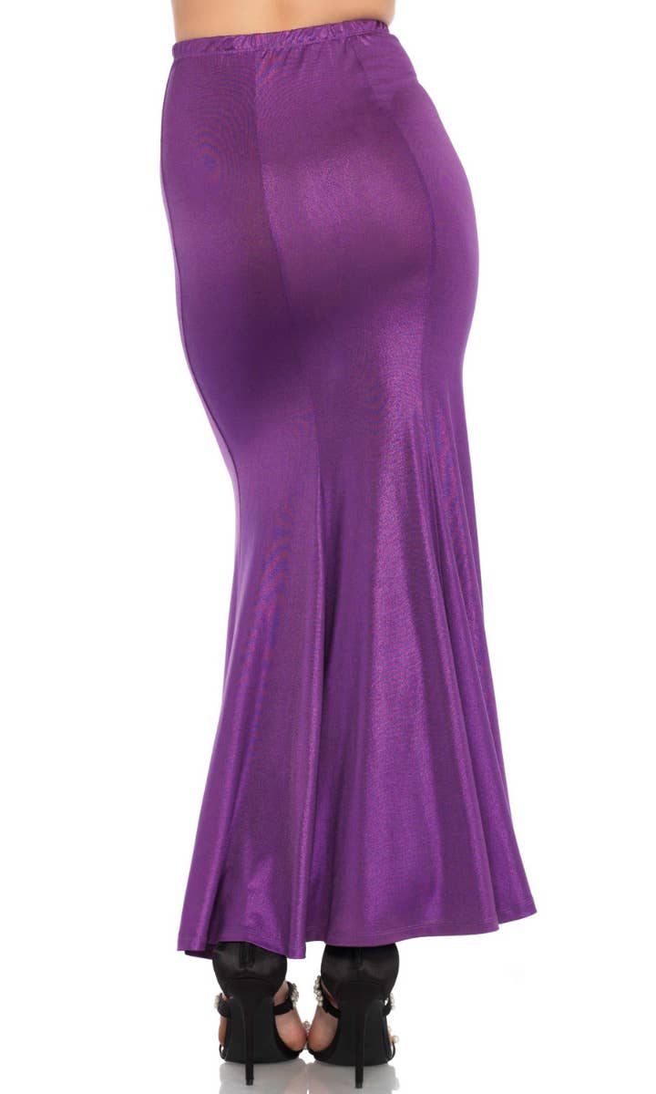 Purple Shimmer Spandex Mermaid Plus Size Costume Skirt Back Image