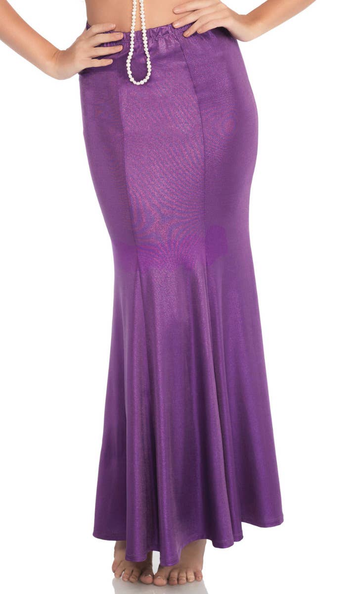 Purple Shimmer Spandex Mermaid Plus Size Costume Skirt Front Image