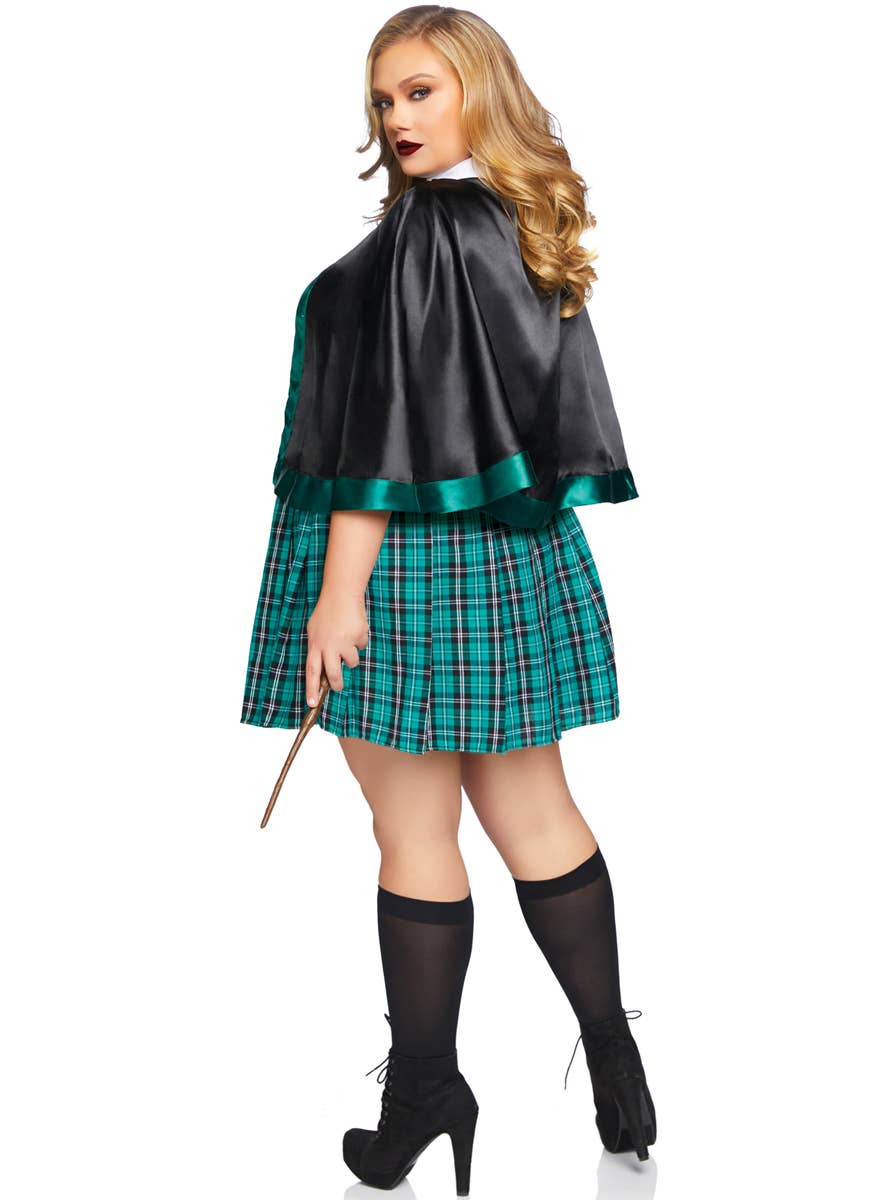 Sinister Spellcaster Womens Sexy Plus Size Slytherin Costume - Back Image