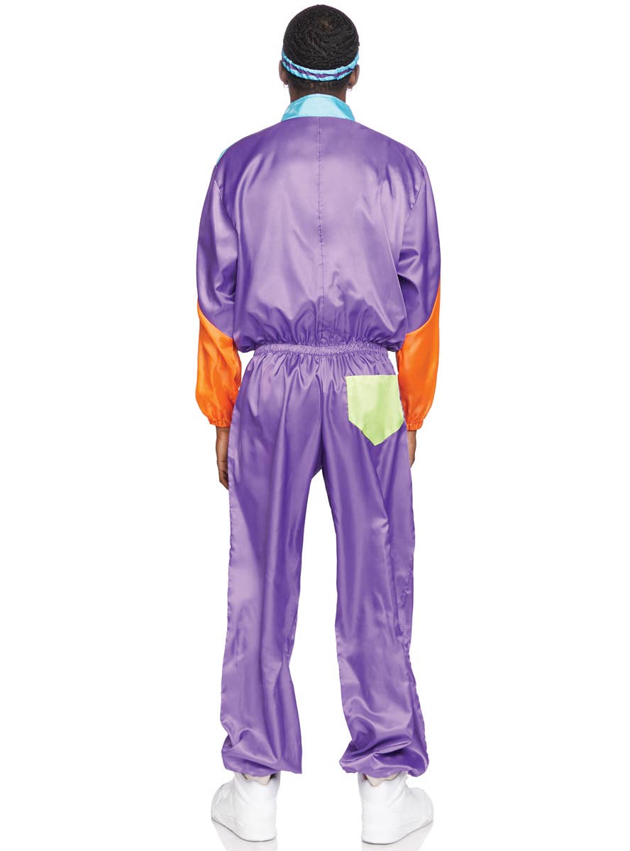 1980's Men's Awesome Purple Track Suit Fancy Dress Costume View 2