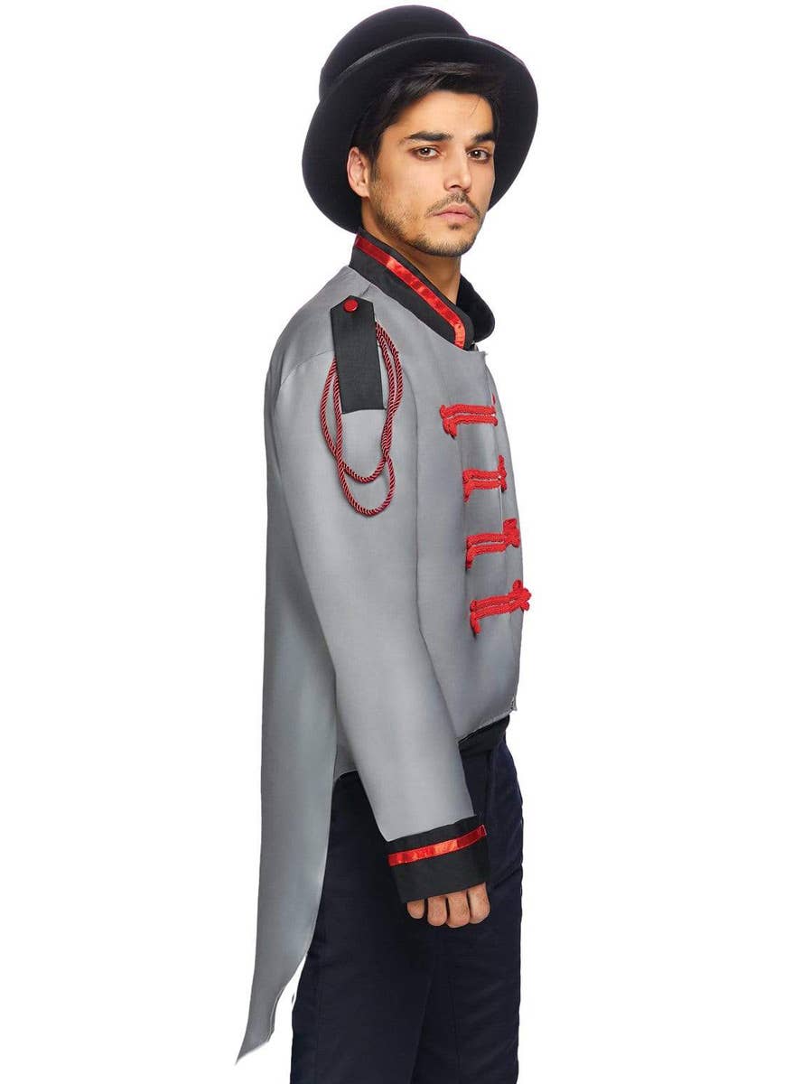 Men's Grey Halloween Circus Ringleader Costume Jacket with Tails View 2