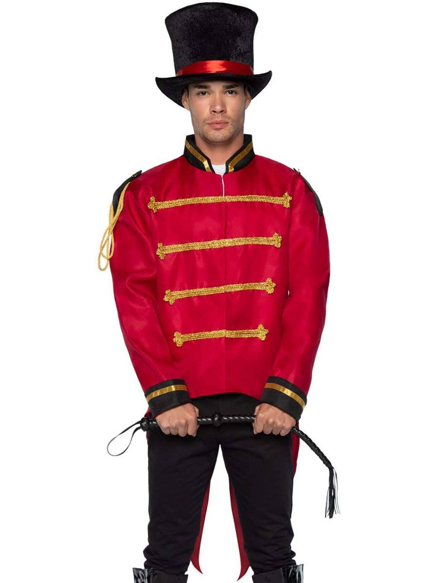 Men's Red Ringmaster Costume Jacket - Front Image