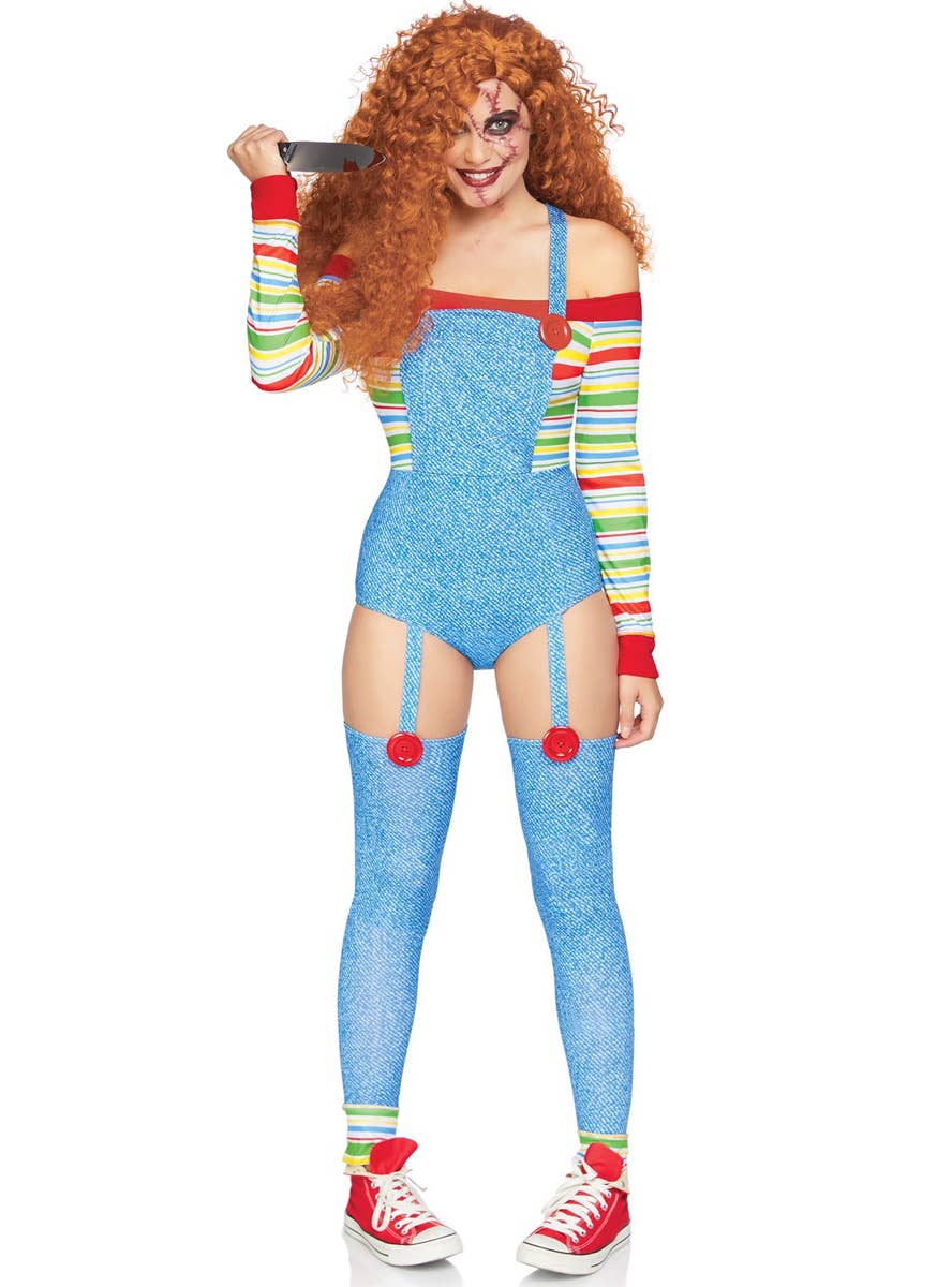 Women's Sexy Killer Doll Chucky Halloween Fancy Dress Costume View 2