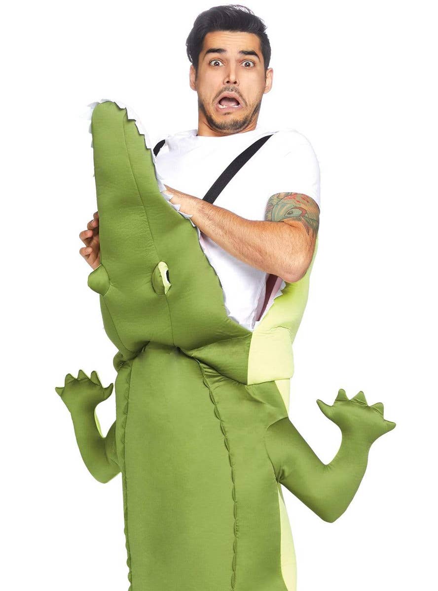 Adult's Man Eating Alligator Costume Close Image