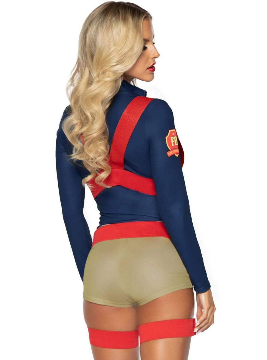 Women's Sexy Fire Fighter Costume - Close Back Image