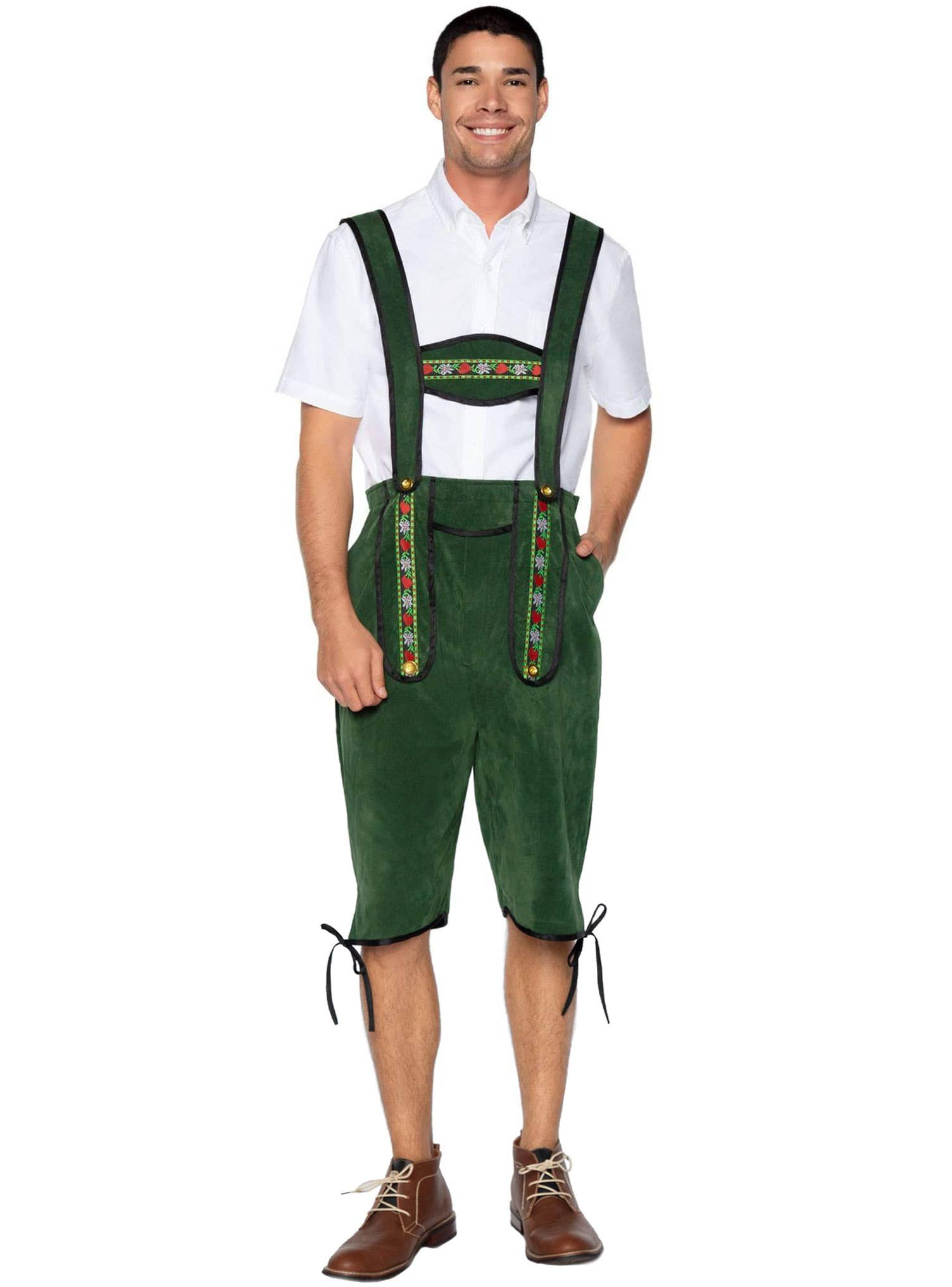 Green Lederhosen Oktoberfest Costume for Men - Main Image