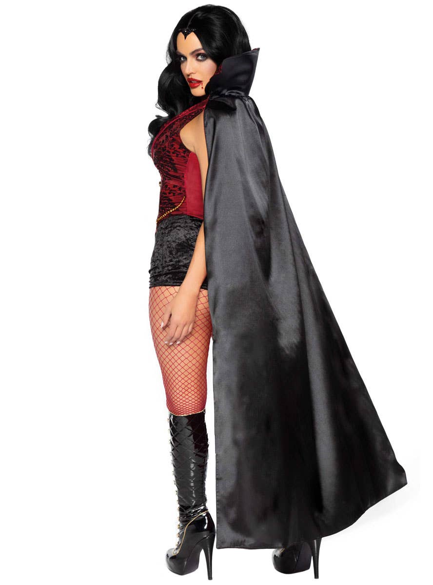 Women's Sexy Red and Black Vampire Costume - Back Image