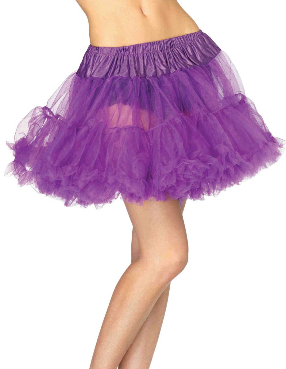 Women's Purple Ruffled Thigh Length Costume Petticoat