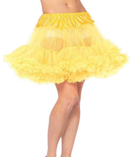 Ruffled Yellow Women's Thigh Length Petticoat