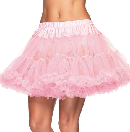 Plus Size Ruffled Thigh Length Pink Costume Petticoat