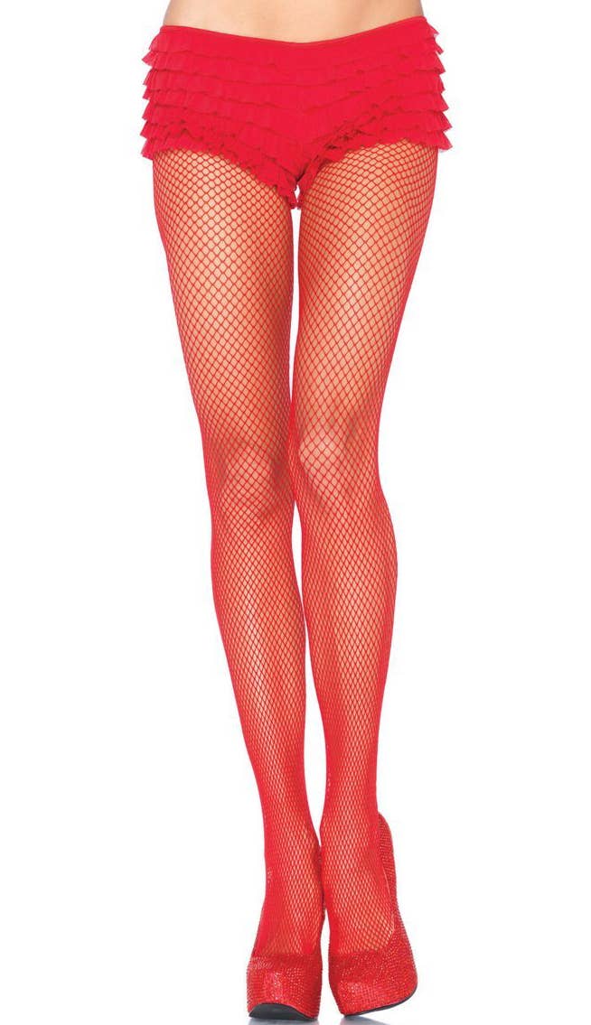 Red Fishnet Sexy Costume Pantyhose