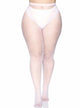 Women's White Plus Size Fishnet Stockings Main Image 