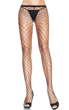 Black and Silver Lurex  Industrial Net Pantyhose