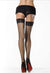 Industrial Net Black Thigh High Stockings with Backseam